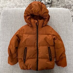 Reima Paimio Kids Hooded Puffer Jacket in Rust Orange